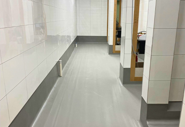 Industrial Facility Bathroom Stonclad UF Flooring