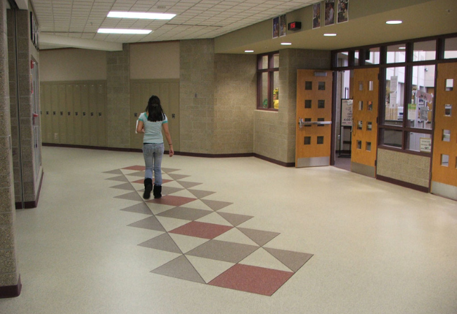 K12 School Hallway Stonres RTZ Lobby And Flooring