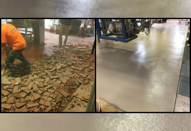 Evaporator Room Before And After Stonhard Flooring