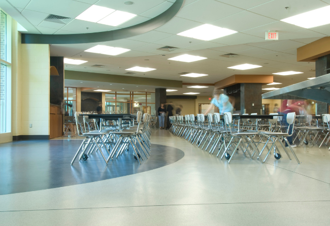 High School Cafeteria With Stonblend GSI Flooring
