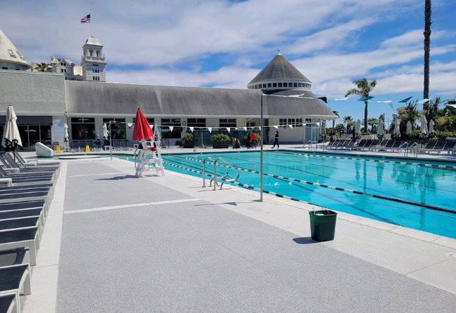 Resort Pool Deck With Crush Flooring