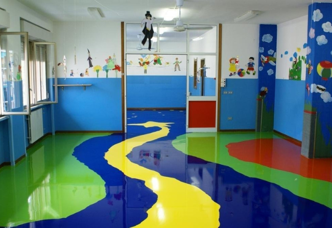 Capture Flooring In A School