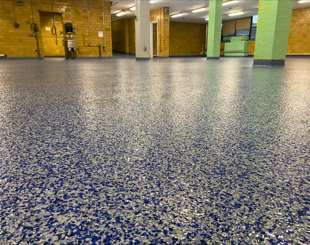 Elementary School Cafeteria With Stontec Flake Flooring