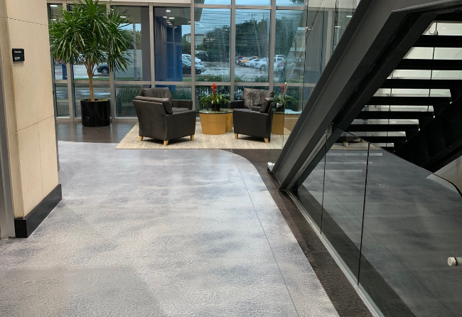 Pharmaceutical Company Lobby With Reflect Flooring