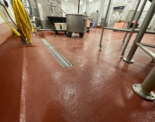 Stonhard Urethane Flooring With Hygienic Drain