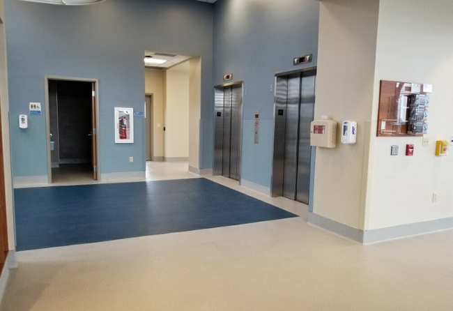 Hospital Elevator Vestibule With Stonshield UTS Flooring