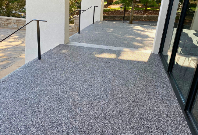 Exterior Walkway Medical Center Crush Flooring