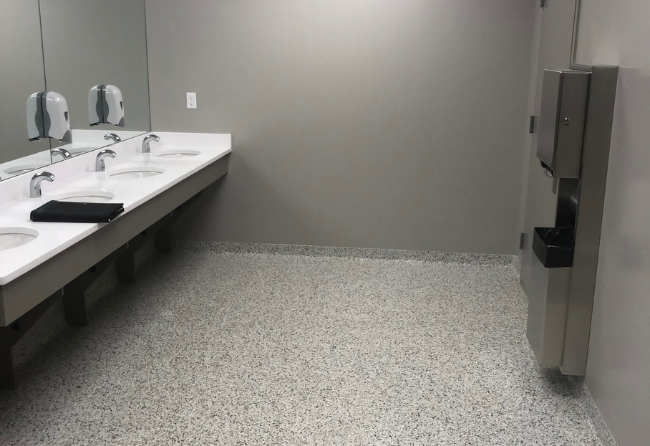 Stontec TRF Floors And Stonglaze VSR Walls For Bathroom In Industrial Facility